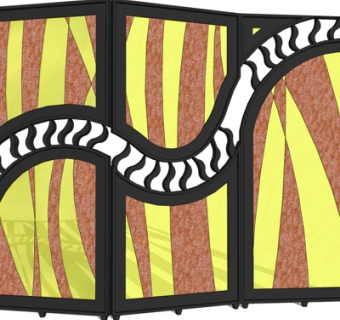 现代屏风隔断su模型