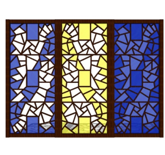 现代屏风隔断su模型