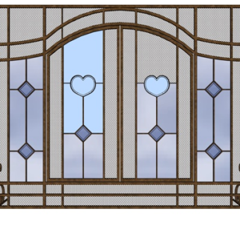 现代屏风隔断su模型