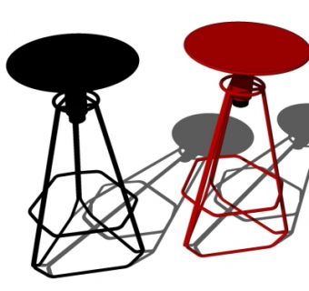 工业风吧台椅su模型