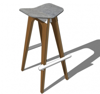 现代实木吧椅su模型