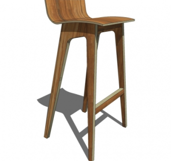 现代实木吧椅su模型