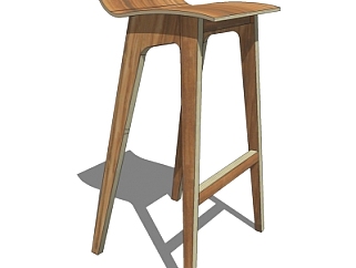 现代实木吧椅su模型
