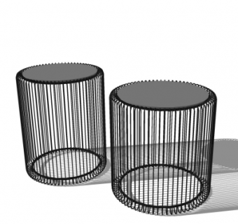 现代铁艺凳子su模型