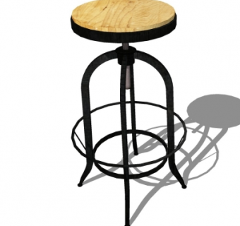 工业风铁艺吧台椅su模型