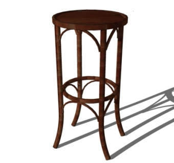 中式实木吧椅su模型