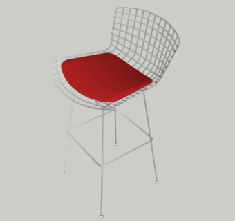 现代铁艺吧椅su模型