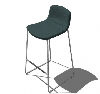 现代布艺吧台椅su模型