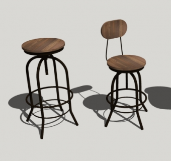 工业风吧椅组合su模型