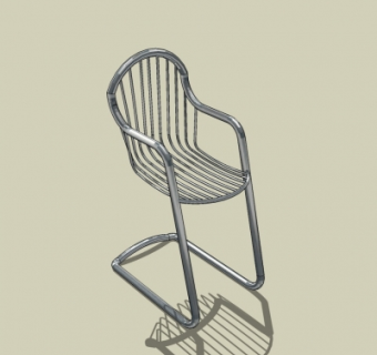 后现代的铁艺吧台椅su模型