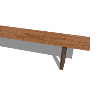 现代简约实木公用椅su模型