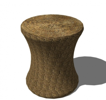 中式藤编凳子su模型