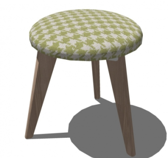 现代布艺矮凳su模型