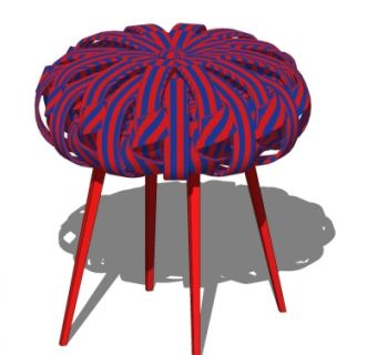 现代绳艺编制凳子su模型