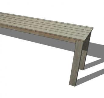 现代实木公用椅su模型