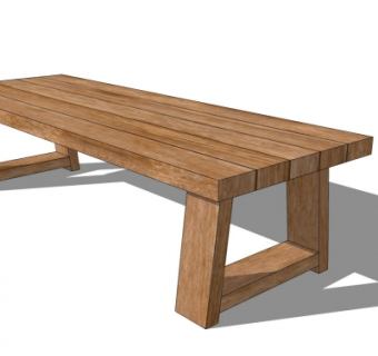 现代实木公用椅su模型