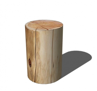 自然风实木凳子su模型