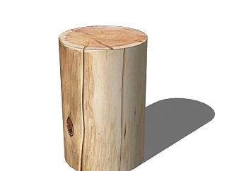 自然风实木凳子su模型