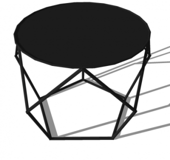 后现代黑色金属凳子su模型