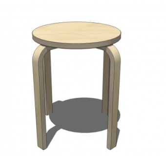 现代实木凳子su模型