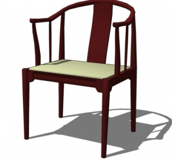 中式实木圈椅su模型