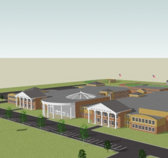 美式办公楼su模型