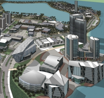 现代滨江小区规划su模型