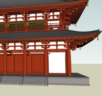 中式楼阁su模型