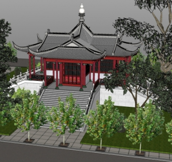 日式寺院建筑su模型