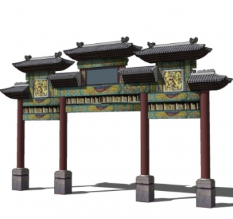 中式牌坊免费su模型