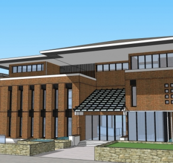 现代小型办公楼su模型