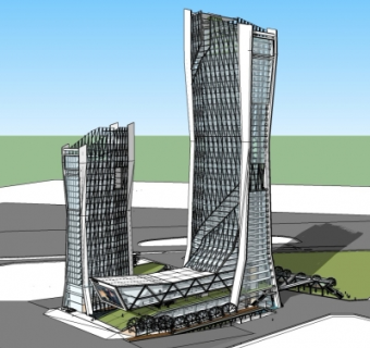 现代办公楼su模型