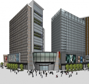 现代办公楼su模型