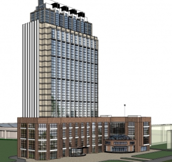 现代办公楼su模型