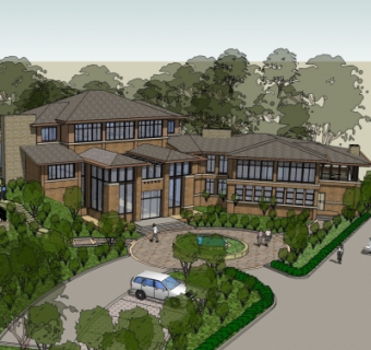 现代酒店su模型