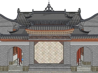 <em>中式寺院</em>su<em>模型</em>
