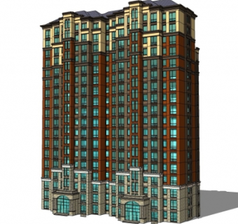 欧式公寓楼su模型