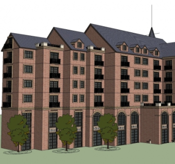 欧式公寓楼su模型