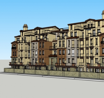 欧式公寓楼su模型