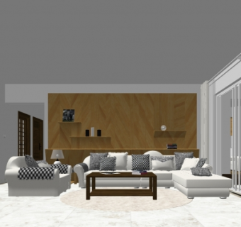 现代客餐厅su模型