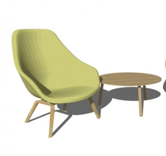 北欧休闲椅组合su模型