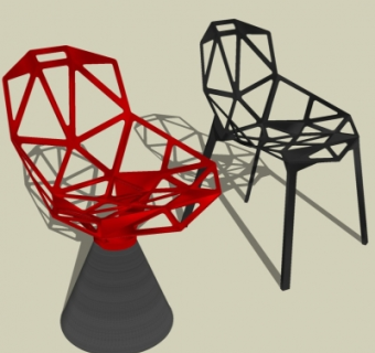 后现代金属单椅组合su模型