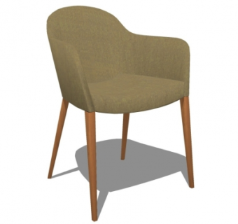 北欧单椅su模型