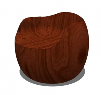 现代实木单椅su模型