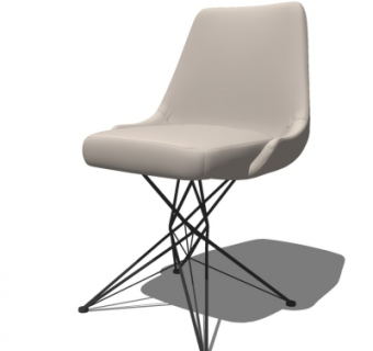 现代皮革单椅su模型