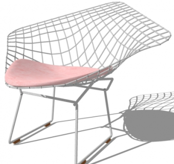 现代金属户外椅su模型