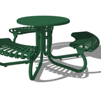 现代金属公用椅su模型