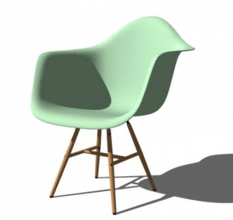 现代塑料单椅su模型
