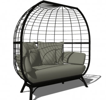 现代户外椅su模型