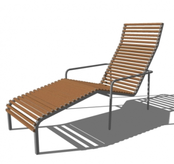 现代躺椅户外椅su模型